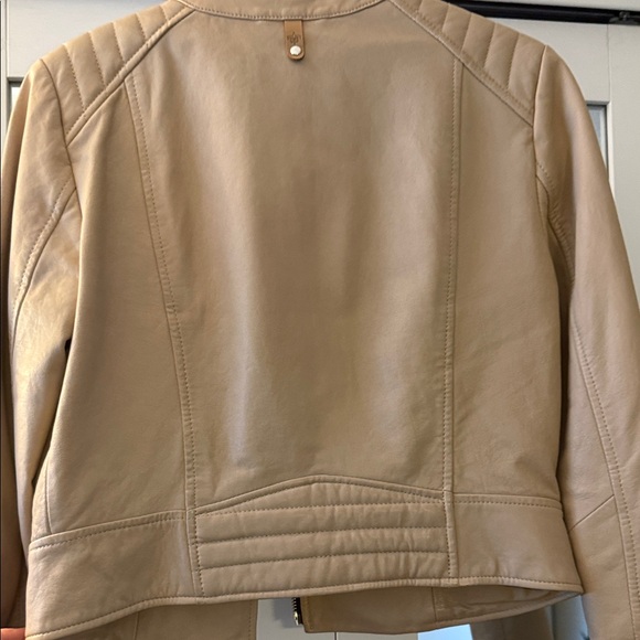 Mackage Tan Lambskin Leather Moto Jacket - Picture 15 of 16